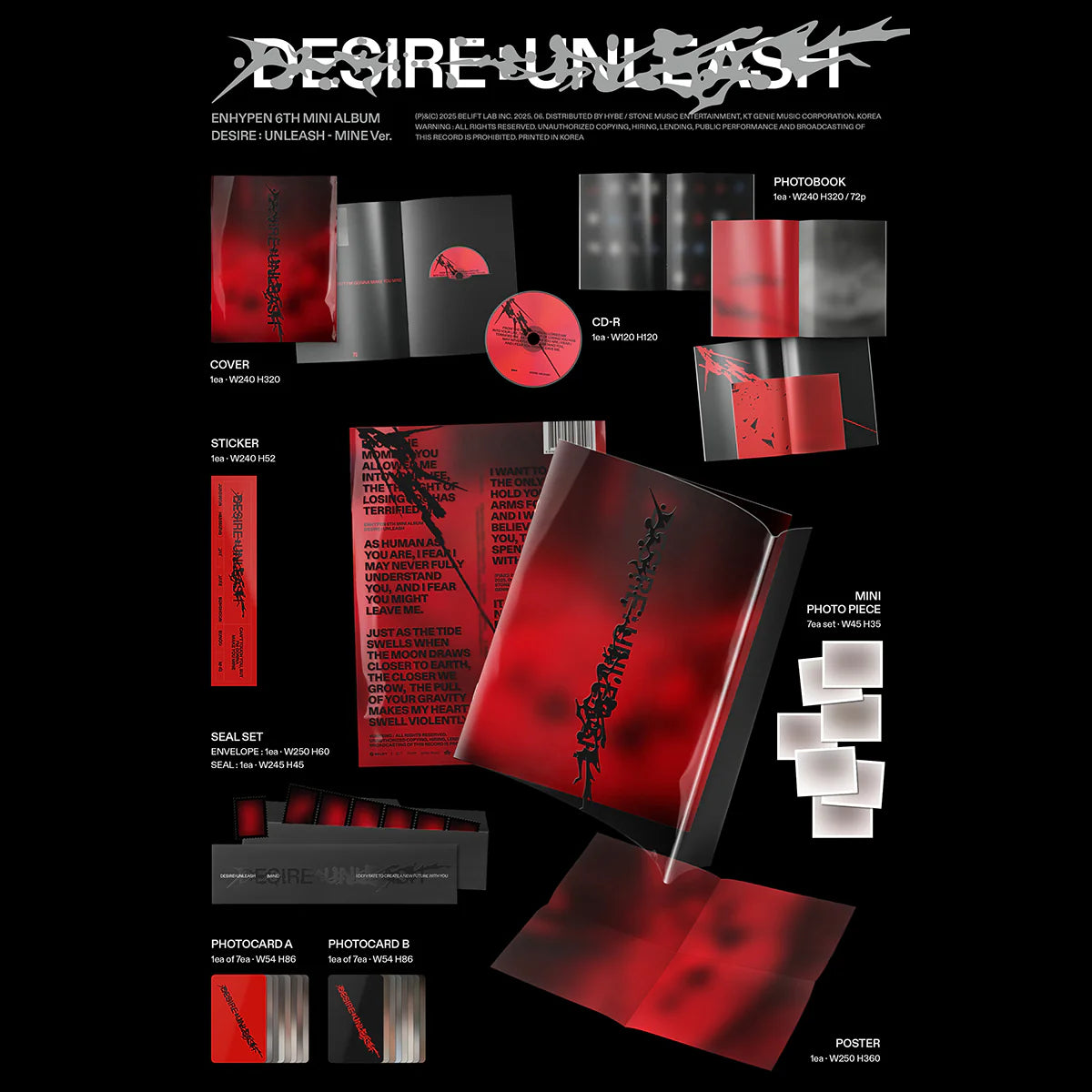ENHYPEN DESIRE UNLEASH 6th Official Mini Album MINE VERSION