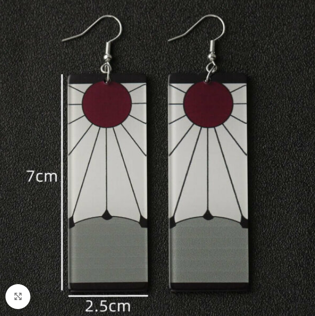 Demon Slayer Tanjirou Hanafuda Earrings