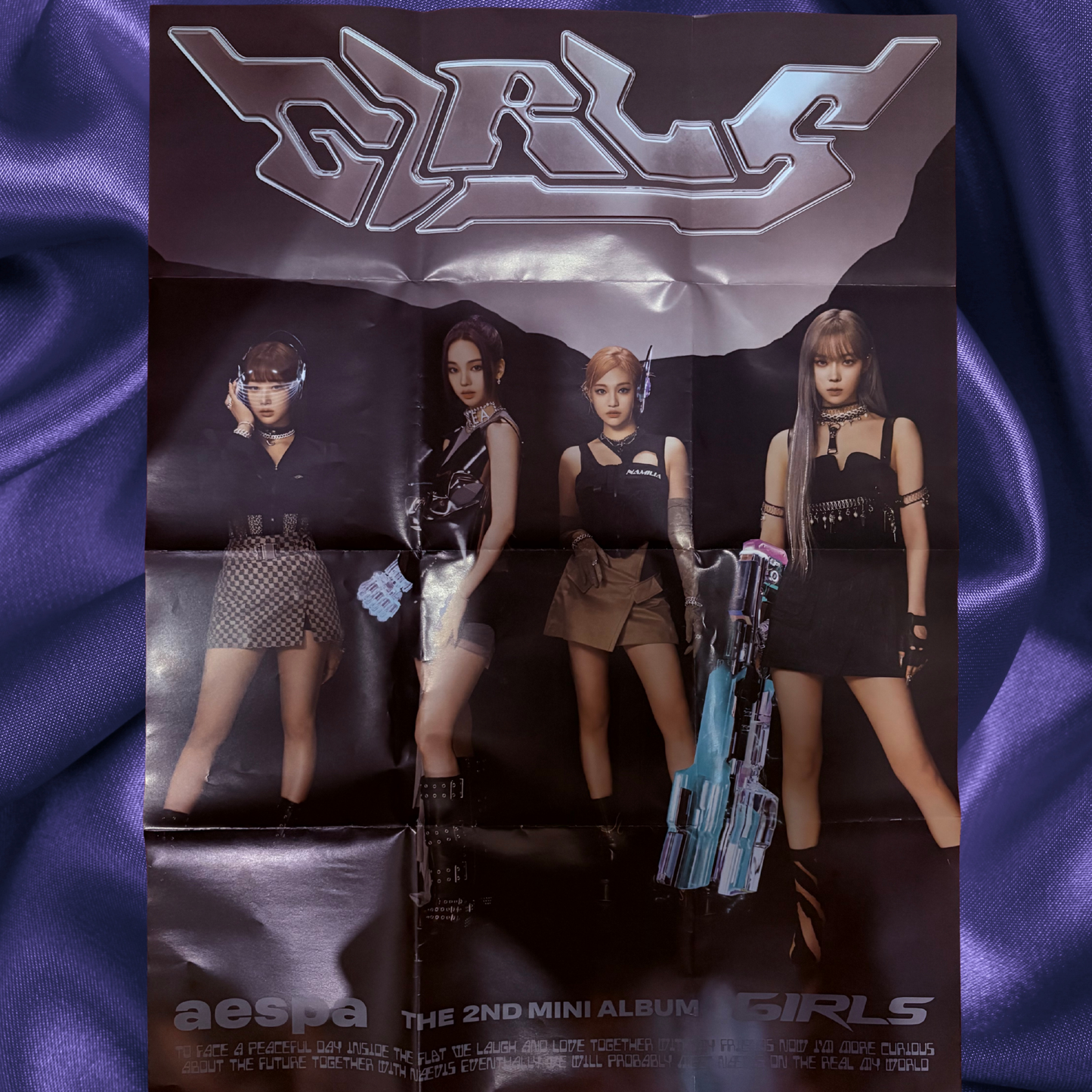 AESPA 2nd official Mini Album Girls (Real World/Kwangya version BIG FOLDED POSTER