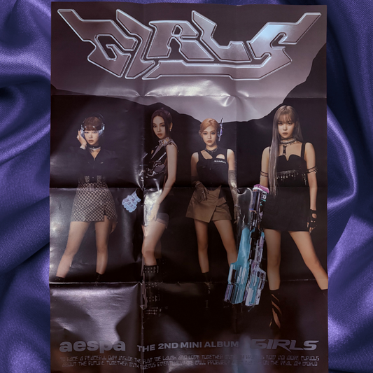AESPA 2nd official Mini Album Girls (Real World/Kwangya version BIG FOLDED POSTER
