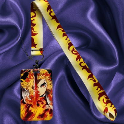 Demon Slayer Rengoku Lanyard with ID Holder