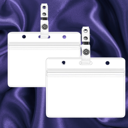 Horizontal ID Badge Holder for ID and Photocards - Clear