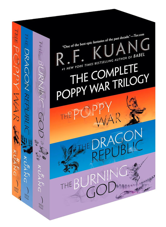 The Complete Poppy War Trilogy Boxed Set: The Poppy War / The Dragon Republic / The Burning God Paperback by R. F Kuang (dark fantasy)