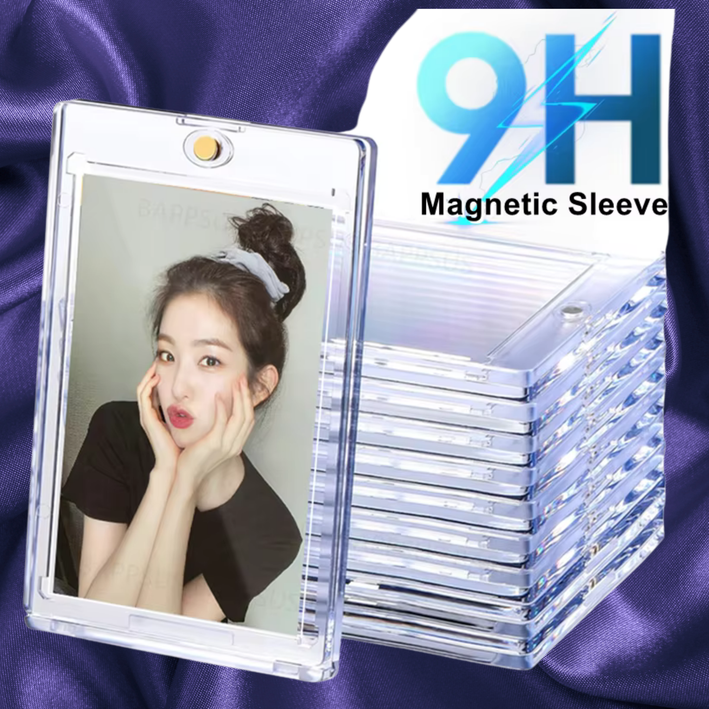 Magnetic card holder for photocards and trading cards