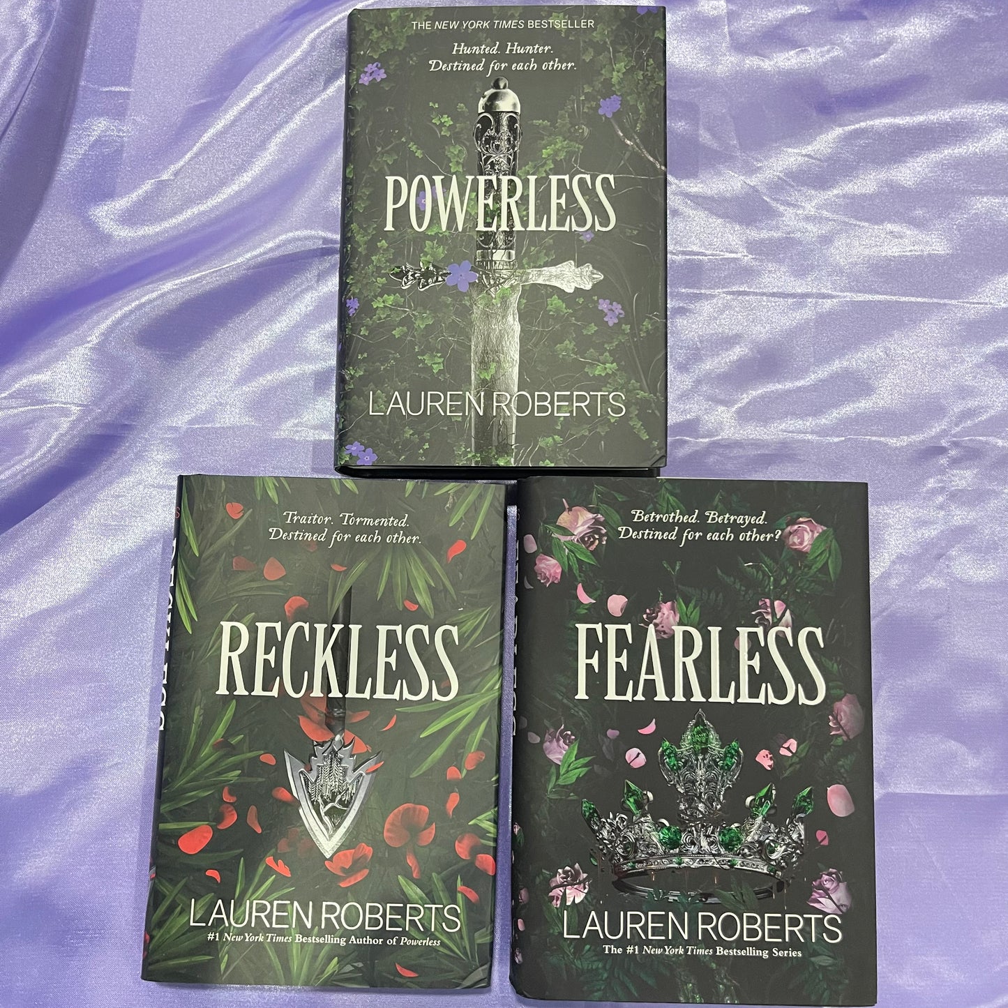 The Powerless Trilogy FULL SET Hardcover by Lauren Roberts (Powerless, Reckless, Fearless)