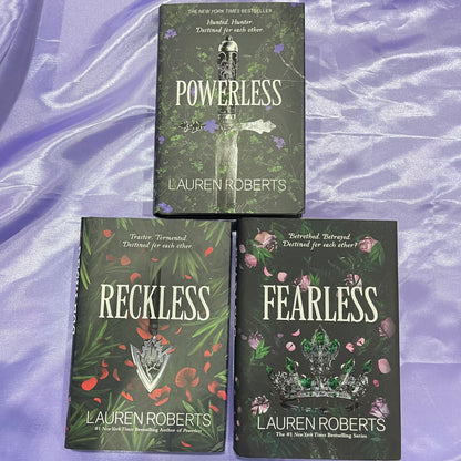 The Powerless Trilogy FULL SET Hardcover by Lauren Roberts (Powerless, Reckless, Fearless)