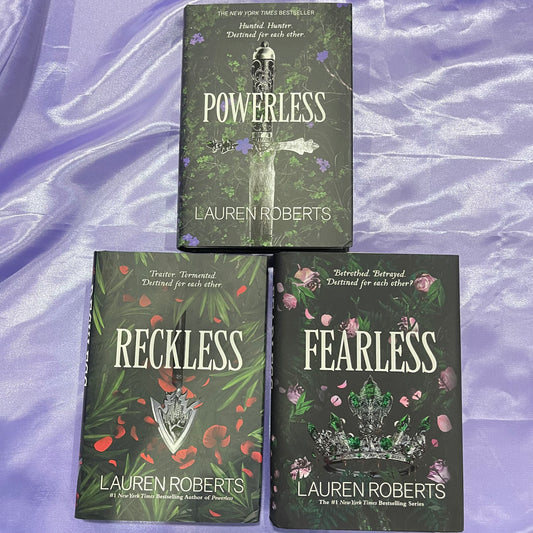 The Powerless Trilogy FULL SET Hardcover by Lauren Roberts (Powerless, Reckless, Fearless)