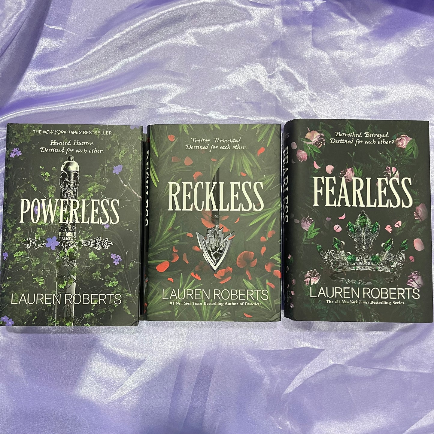 The Powerless Trilogy FULL SET Hardcover by Lauren Roberts (Powerless, Reckless, Fearless)