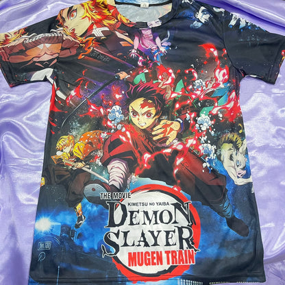 UNISEX DEMON SLAYER TSHIRT (DOUBLE SIDED FRONT AND BACK PRINT)