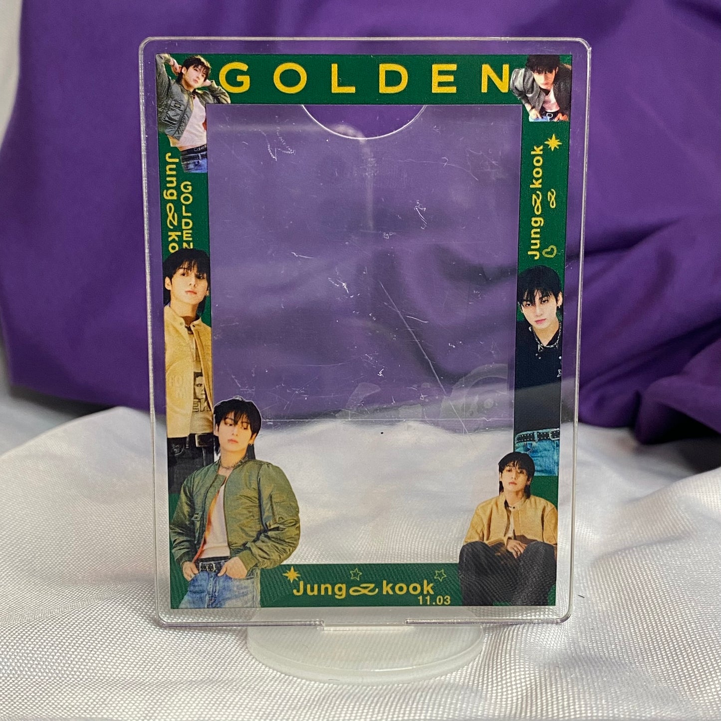 BTS Jungkook Golden Arcylic Photocard Stand