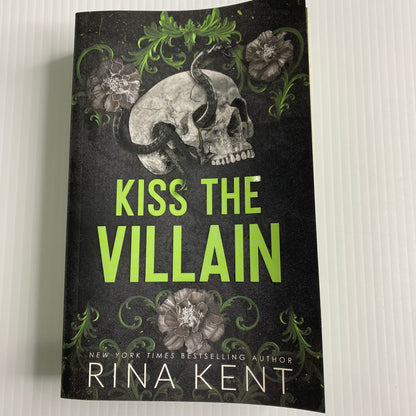 SPRAYED EDGES! MM ROAMNCE - Kiss The Villain A Dark MM Enemies to Lovers Romance paperback by Rina Kent