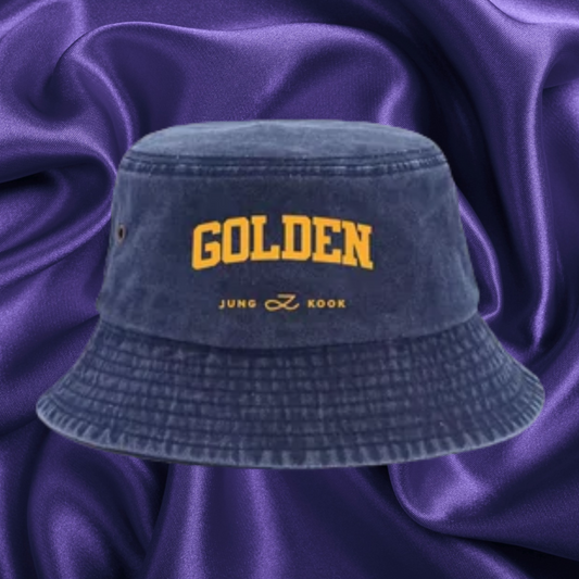 BTS Jungkook Golden Bucket Hat Blue
