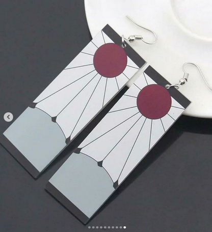 Demon Slayer Tanjirou Hanafuda Earrings