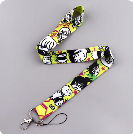 Jujutsu Kaisen Lanyard with ID Holder (yellow and white)