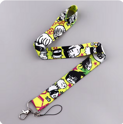 Jujutsu Kaisen Lanyard with ID Holder (yellow and white)