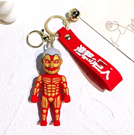 Attack On Titan Armour  Titan 3D 3 pcs Keychain with bell