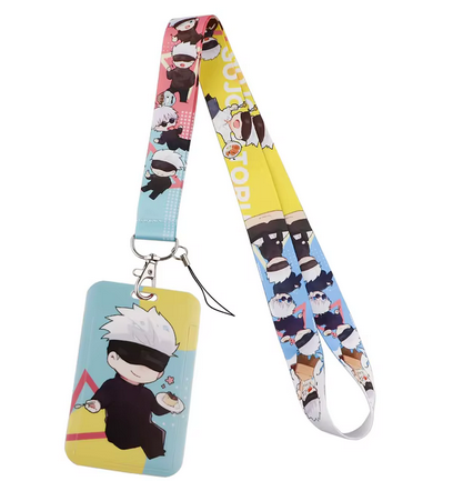 Jujutsu Kaisen Gojo Lanyard with ID Holder (blue and yellow)