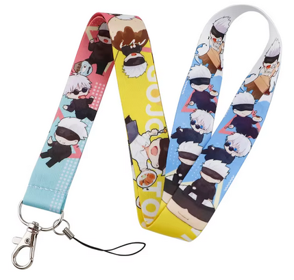 Jujutsu Kaisen Gojo Lanyard with ID Holder (blue and yellow)