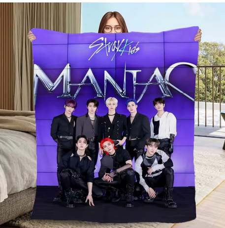 Stray Kids MANIC Microfiber Throw Blanket