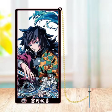 Demon Slayer Giyu Tomioka Metal Bookmarks with Tassle