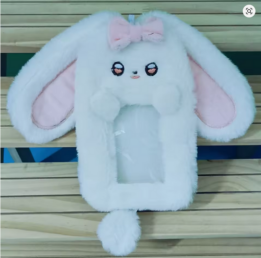 Plush Photocard Holder Pink Rabbit