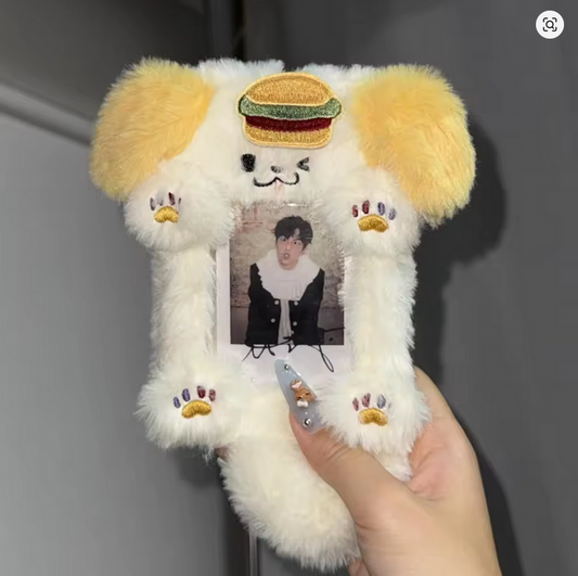 Plush Photocard Holder Yellow burger dog