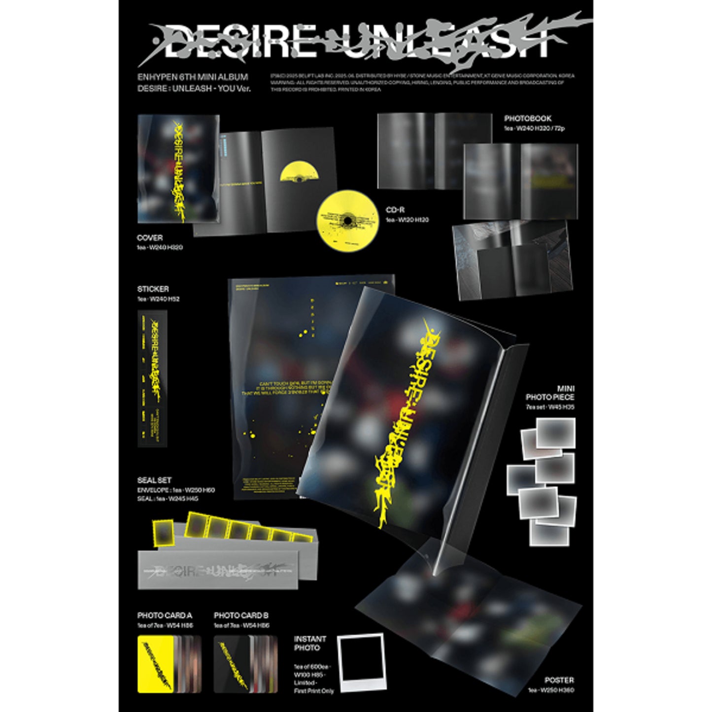 ENHYPEN DESIRE UNLEASH 6th Official Mini Album YOU VERSION