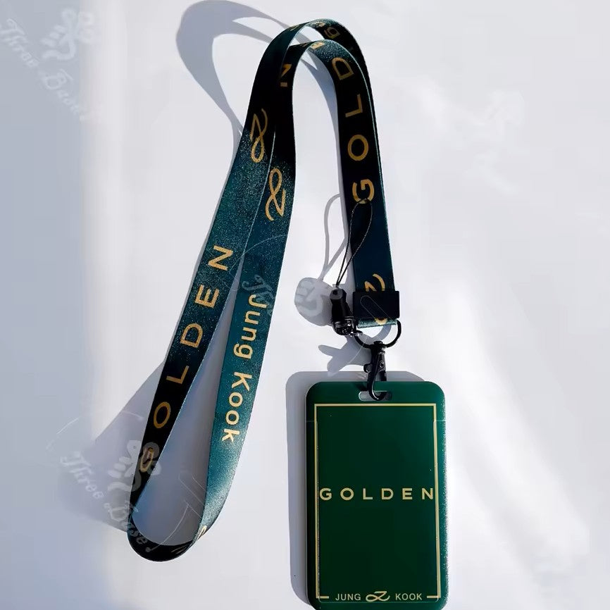 BTS JUNGKOOK GOLDEN ALBUM LANYARD ID HOLDER SETS